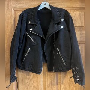 Kittenish Black Denim Moto Jacket